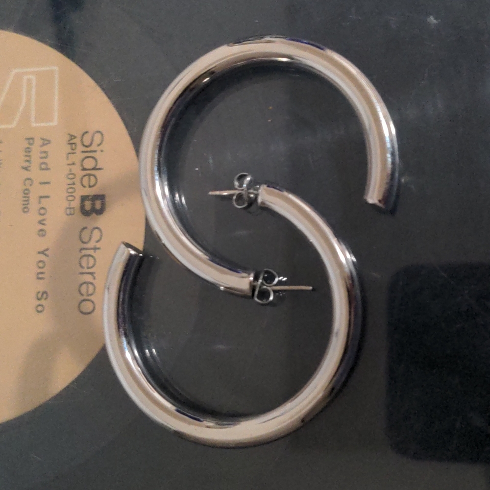 Silver hoop earrings